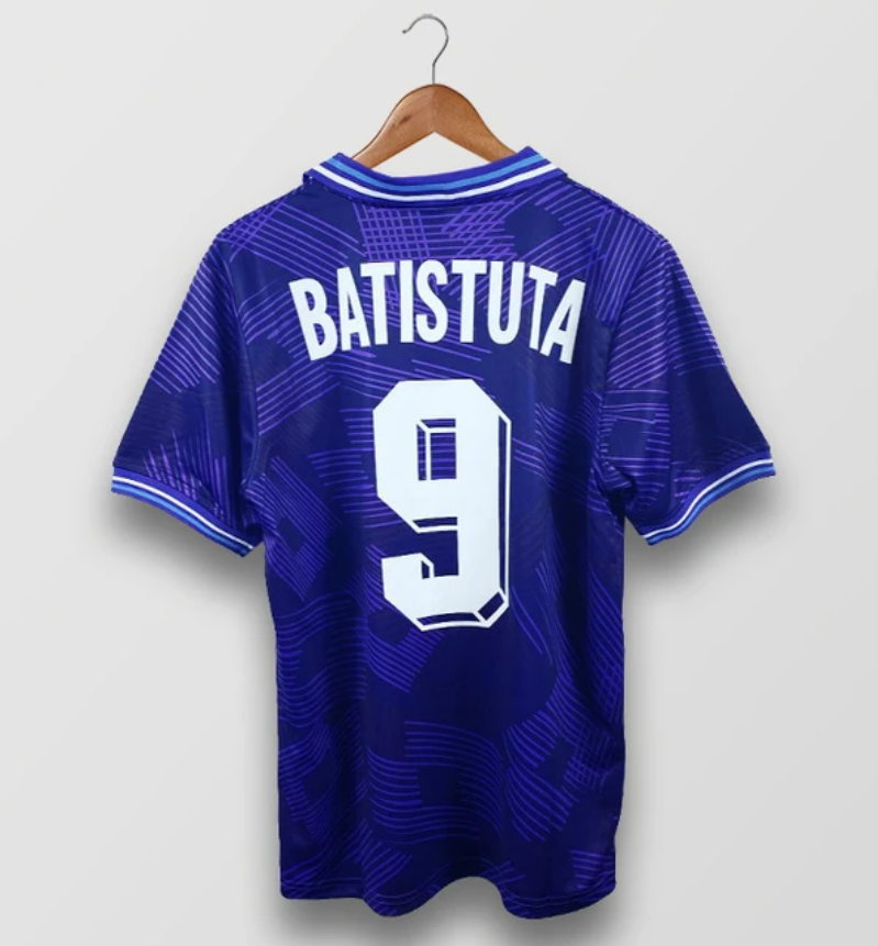 1992-93 Fiorentina Retro Home Kit Soccer Jersey Batistuta #9